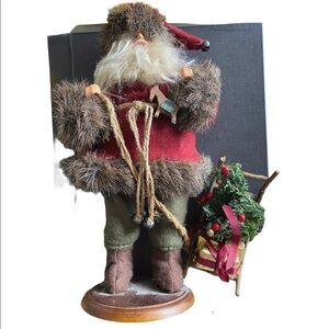 Santa Clause with sled and toy Holiday Decor Christmas Ornament